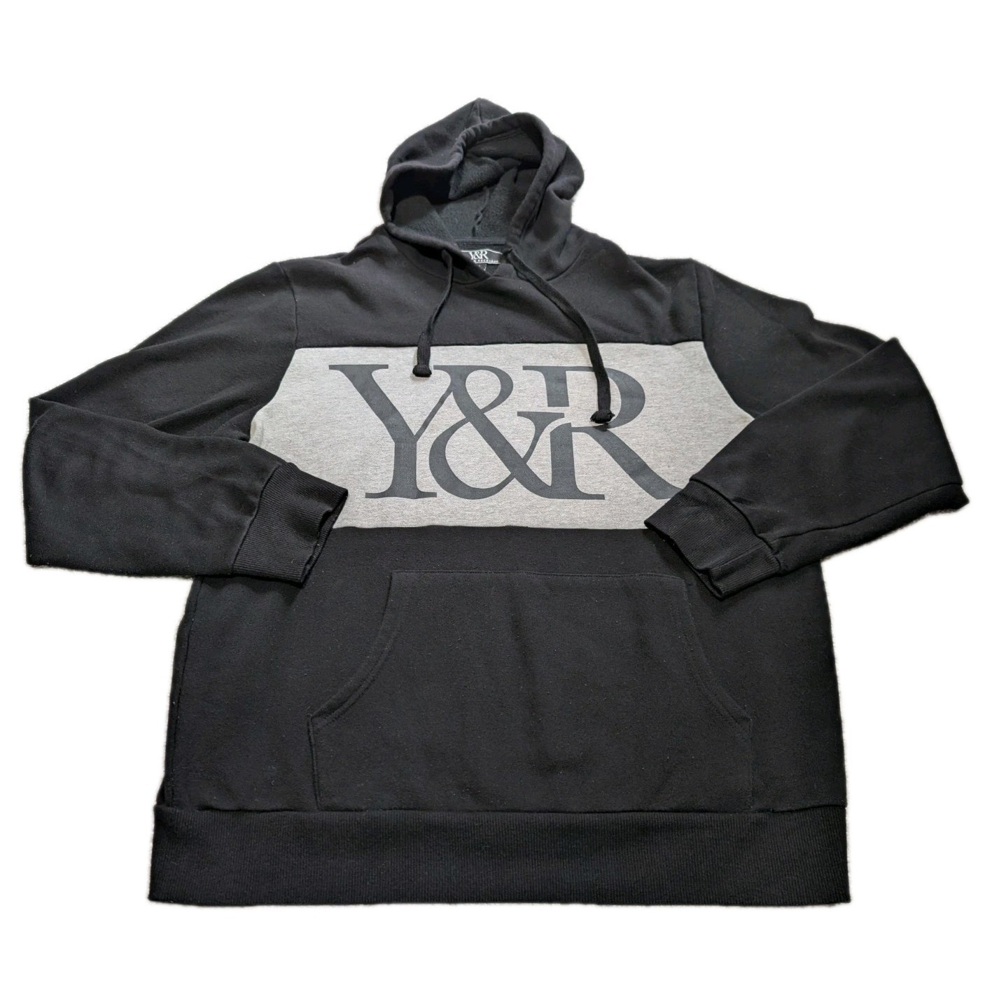 Young & Reckless Y&R Hoodie Xl Gray Black Pocket Long Sleeve Pullover Street